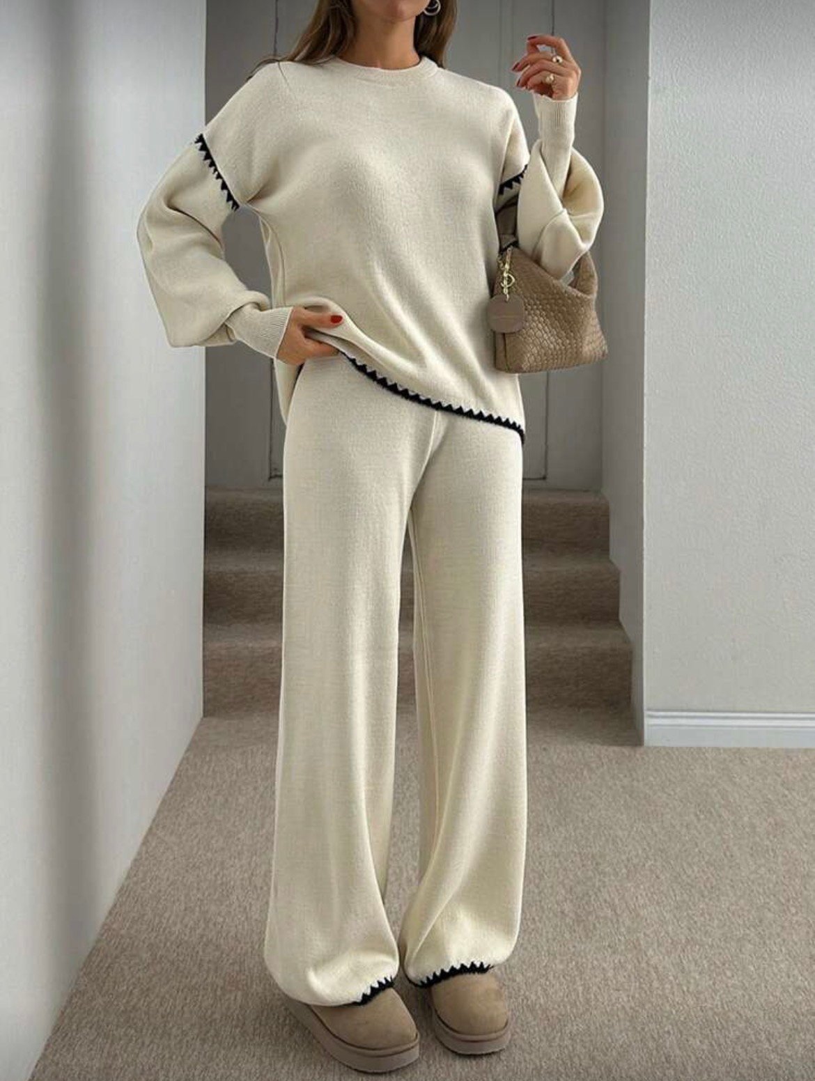 Ensemble Rayé Beige Chic