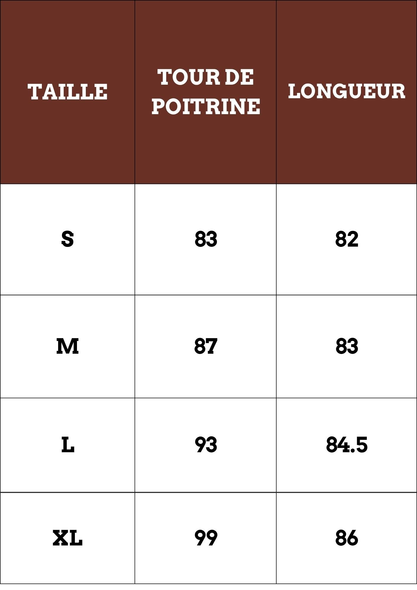 Guide des tailles